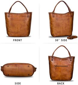 img 1 attached to 👜 Authentic Leather Vintage Shoulder Bag for Women | Handmade, Spacious Top Handle Satchel