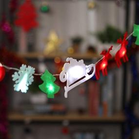 img 1 attached to 🎄 Ohuhu Christmas String Lights: 7 FT Felt Fabric LED Decorative Lights for Xmas Tree, Fireplace & House Decorations - Cute Santa Claus, Sleigh, Elk, and Snowflake Shapes!