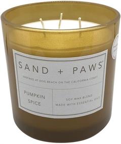 img 3 attached to 🎃 Pumpkin Spice Sand + Paws Scented Candles: Eliminate Pet Odor with Soy Blend, 3 Lead-Free Wicks, 25 oz