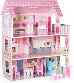 img 4 attached to ROBUD Wooden Dollhouse Furniture Pretend Play Set
