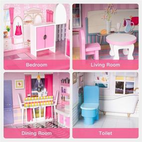 img 1 attached to ROBUD Wooden Dollhouse Furniture Pretend Play Set