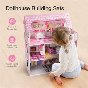 img 2 attached to ROBUD Wooden Dollhouse Furniture Pretend Play Set