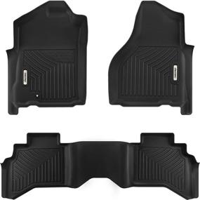 img 4 attached to 🏔️ Durable Black TPE All-Weather Floor Mats for 02-08 Dodge Ram 1500 & 03-09 Ram 2500/3500 Quad Cab – OEDRO Front & 2nd Seat Liners