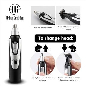 img 3 attached to 🧔 Urban Gent Esq. Ear and Nose Hair Trimmer Beard Grooming Kit - 8-Piece Men's Grooming Set