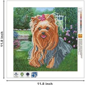 img 2 attached to 🐶 Airdea DIY 5D Diamond Painting Kit: Cute Dog Cross Stitch Craft with Crystal Rhinestones for Stunning Wall Decor