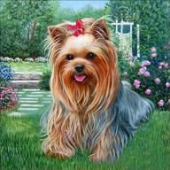 🐶 airdea diy 5d diamond painting kit: cute dog cross stitch craft with crystal rhinestones for stunning wall decor logo