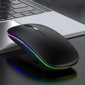 img 1 attached to 🖱️ S & E TEACHER'S EDITION LED Wireless Mouse: Matte Black, Slim Rechargeable & Silent - 2.4G USB Optical Wireless Computer Mice with Receiver