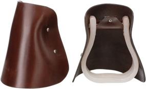 img 1 attached to 🐎 Tough-1 Royal King Leather Tapadero Stirrups: Superior Quality for Safe and Comfortable Horseback Riding