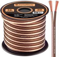 12 gauge awg 30ft speaker wire by installgear - 99.9% oxygen-free copper true spec cable with soft touch brown coating logo