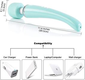 img 1 attached to 💆 Cordless Therapeutic Wand Massager - 8 Speeds, 20 Vibrating Patterns - USB Rechargeable - Handheld, Powerful & Turquoise - Ideal for Muscle Aches, Sports Recovery