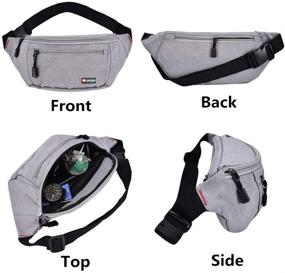 img 2 attached to Waterproof Sports Waist Pack Bag Hip Bum Bag for Travel Hiking 🏞️ Running - Set of 2 Packs, Ideal for Men and Women (Black + Gray)