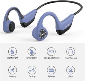 img 3 attached to 🎧 Blue Bone Conduction Bluetooth Headset with 8GB MP3 Music Player - Perfect for Running, Walking, Sports, and Fitness with Open Ear Design