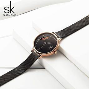 img 1 attached to ⌚ Женские водонепроницаемые часы SHENGKE с ремешком из нержавеющей стали, кварцевым механизмом из Японии - Часы для женщин