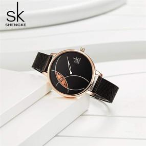 img 2 attached to ⌚ Женские водонепроницаемые часы SHENGKE с ремешком из нержавеющей стали, кварцевым механизмом из Японии - Часы для женщин