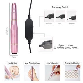 img 2 attached to Compact Portable Electric Nail Drill with 6 Changeable Drills - Professional Manicure Pedicure Tool Kit for Polishing and Shaping Nails