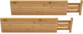 img 4 attached to 🎋 Lipper International 8897: Bamboo Wood Adjustable Drawer Dividers - Custom Fit, Deep Kitchen Organizer Set of 2