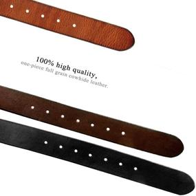 img 1 attached to BS001 Vintage Genuine Leather Without Men's Accessories in Belts