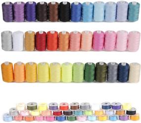 img 3 attached to KEIMIX 72Pcs Sewing Threads Kits: 550 Yards Per Polyester Thread Spools with Prewound Bobbins - 36 Colors for Hand & Machine Sewing