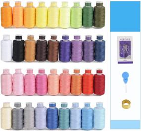 img 4 attached to KEIMIX 72Pcs Sewing Threads Kits: 550 Yards Per Polyester Thread Spools with Prewound Bobbins - 36 Colors for Hand & Machine Sewing