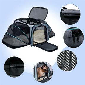 img 2 attached to 🐾 Airline Approved Expandable Soft-Sided Pet Carrier with Removable Fleece Pad and Pockets - Ideal for Cats, Dogs, and Small Animals