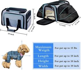 img 3 attached to 🐾 Airline Approved Expandable Soft-Sided Pet Carrier with Removable Fleece Pad and Pockets - Ideal for Cats, Dogs, and Small Animals