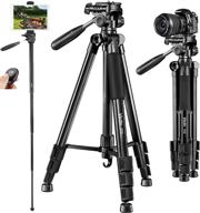 📸 72-inch aluminum camera tripod with pan head, tablet mount – ideal for canon, nikon, sony cameras, smartphones, and tablets logo