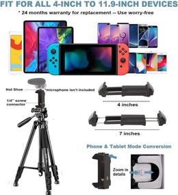 img 2 attached to 📸 72-Inch Aluminum Camera Tripod with Pan Head, Tablet Mount – Ideal for Canon, Nikon, Sony Cameras, Smartphones, and Tablets