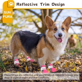 img 3 attached to 🐾 Stay Cool and Protected: SUNFURA Lightweight Dog Boots with Reflective Strips and Anti-Slip Sole - Ideal Paw Protector for Small to Medium Dogs