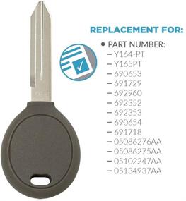 img 1 attached to 🔑 Convenient Keyless2Go Replacement: New Uncut Transponder Ignition Car Key Y164 (2 Pack)
