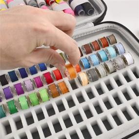 img 1 attached to Bobbins and Thread Organizer Case - Holds Up to 84 Bobbins and 24 Sewing Thread Spools - Compatible with Brother, Janome, Babylock, Singer - Box Only