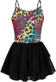 img 4 attached to 👯 Lovefairy Girls Gymnastics Skirted Leotards: Sparkling Camisole Dance Ballet Tutu Dress, Ages 2-9