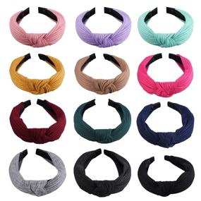 img 4 attached to 👗 Stylish and Versatile: SIQUK 12-Piece Knot Turban Headbands - Wide Plain Hair Accessories for Women and Girls in 12 Vibrant Colors