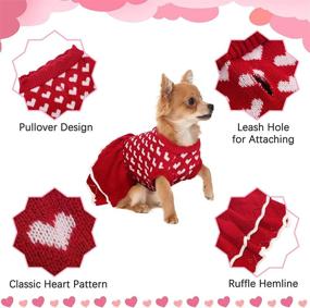 img 3 attached to 🐶 ROZKITCH Dog Sweater Dress Turtleneck Vest for Female Dogs, Cozy Winter Dog Pullover Knitwear Pet Sweater, Red Dog Princess Knitwear Sweater Dress Clothes for Fall Winter Christmas Holiday with Bow