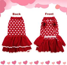 img 2 attached to 🐶 ROZKITCH Dog Sweater Dress Turtleneck Vest for Female Dogs, Cozy Winter Dog Pullover Knitwear Pet Sweater, Red Dog Princess Knitwear Sweater Dress Clothes for Fall Winter Christmas Holiday with Bow