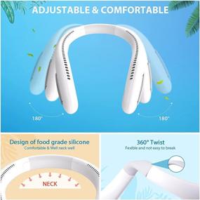 img 4 attached to 🌀 Stay Cool Anywhere with MILPROX F4 Portable Neck Fan - Rechargeable Hands-Free Bladeless Personal Mini Fans for Traveling, Sports, and Office - White