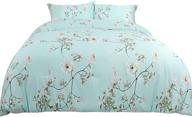 🌸 piccocasa 3-piece all-seasons aquamarine queen comforter bedding set with down alternative comforter and 2 pillow shams - soft, lightweight, and floral design logo