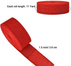 img 3 attached to Festive Faux Burlap Ribbon Rolls - Ideal for DIY Crafts, Gift Wrapping, and Holiday Decoration (1.5 Inches by 394 Inches, Red and Green)