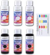 🎨 set of 2 acrylic paint colors - 6 bottles x (60 ml/2 oz) for painting canvas, wood, fabric, crafts, stone, ceramic - vibrant pigments, non-fading formula - ideal for adults, kids, artists, beginners logo