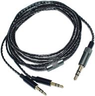 🎧 1.2m audio cable with mic for black sol republic master tracks hd v8 v10 v12 mfi x3 ultra xc headphones - replacement audio cable (black) logo