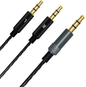 img 2 attached to 🎧 1.2m Audio Cable with Mic for Black Sol Republic Master Tracks HD V8 V10 V12 MFI X3 Ultra XC Headphones - Replacement Audio Cable (Black)