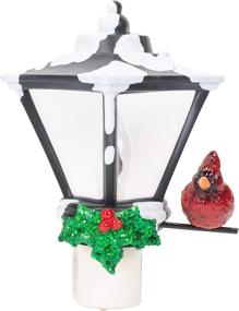 img 4 attached to 🕯️ 6 Inch Acrylic Snow Capped Lantern Cardinal C7 Bulb Decorative Night Light with Flickering Effect