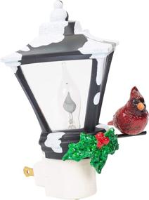 img 2 attached to 🕯️ 6 Inch Acrylic Snow Capped Lantern Cardinal C7 Bulb Decorative Night Light with Flickering Effect