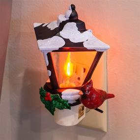 img 3 attached to 🕯️ 6 Inch Acrylic Snow Capped Lantern Cardinal C7 Bulb Decorative Night Light with Flickering Effect