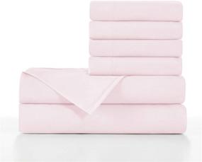 img 4 attached to 🛏️ 2000 Series Luxury Soft 4 Piece Sheet Set - Baby Pink Twin Size Sheets for Basic Choice