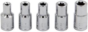 img 3 attached to 🔧 5-Piece E Torx Star Female Bit Socket Set 1/4" Drive - Sizes E4 to E8