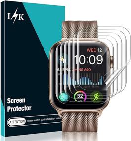 img 4 attached to 📱 LϟK 6 Pack Screen Protector for Apple Watch 44mm Series 6 5 4 / SE 44mm / 42mm Series 3 2 1 with Circle Installation Tool, Full Coverage Flexible Soft TPU - iWatch Compatible
