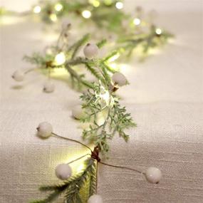 img 4 attached to MIYA LIFE USB Pine Branches String Lights: 6FT Garland with Timer Remote Control - Perfect Christmas Decoration, Handcrafted for Festive Fireplace Ambience - 25LEDs Twig Vine Lights