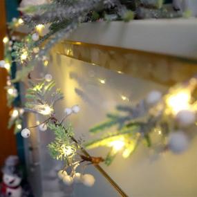 img 3 attached to MIYA LIFE USB Pine Branches String Lights: 6FT Garland with Timer Remote Control - Perfect Christmas Decoration, Handcrafted for Festive Fireplace Ambience - 25LEDs Twig Vine Lights