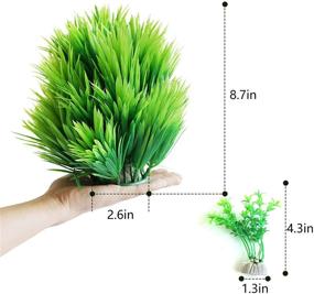 img 3 attached to 🐠 IceLaine 9.4 inch Large Artificial Aquarium Plants: Enhance Your Fish Tank with Vibrant Green Plastic Grass Decoration