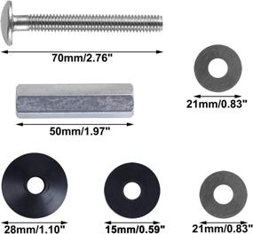img 2 attached to 🚽 iFealClear Toilet Seat Bolts Kit: Universal Heavy Duty Stainless Steel With Extra Long Downlock Nuts, Rubber Washers & Gaskets - Easy to Install Bathroom Toilet Repair Screw (2 PCS)